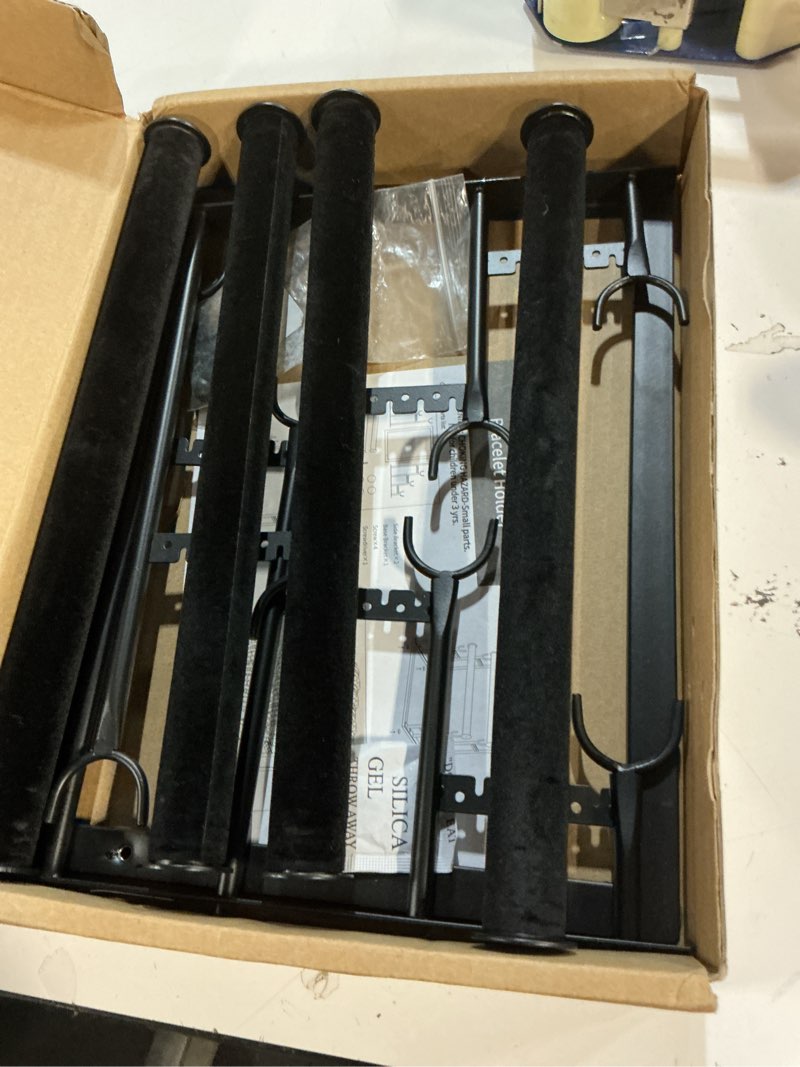 Condition photo showing Good Condition for orless 4 tier bracelet holder, 2 pack detachable velvet jewelry display stand, t-bar necklace storag
