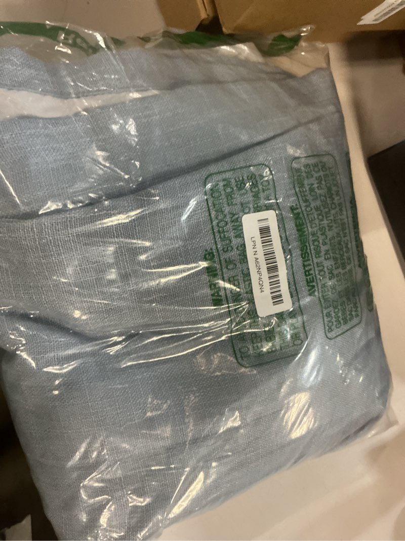 Condition photo showing Good Condition for Pinch Pleated Blackout Curtain Panels with Full Blackout Liner Linen Texture Window Treatment Sets with Back Tab for Living Room Bedroom Thermal Insulated Drape with 9 Hooks, 40"x95"x2, Dusty Blue 40"W x 95"L (Pack of 2) Dusty Blue