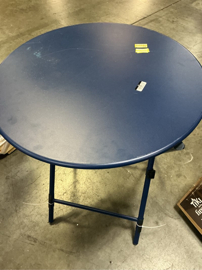 Condition photo showing Good Condition for metal round open weave bistro patio end table navy blue - threshold™