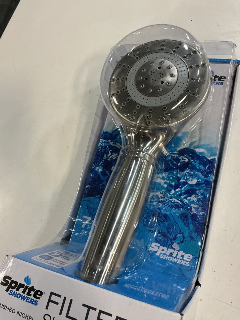 Condition photo showing Good Condition for sprite pure spray brushed nickel round rain handheld shower head 2.5-gpm (9.5-lpm)