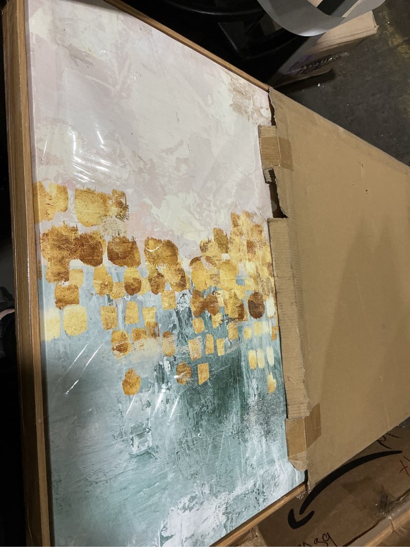 Condition photo showing Good Condition for abstract wall art canvas paintings blue yellow fantasy modern large framed artwork decor for living room bedroom office painting home decor 24"x48" 48"l x 24"w yellow