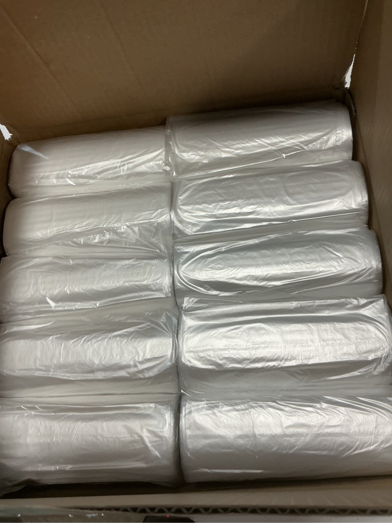 Condition photo showing New/Like New for reli. 6-10 gallon trash bags | 1000 bags | clear | bathroom | strong | garbage