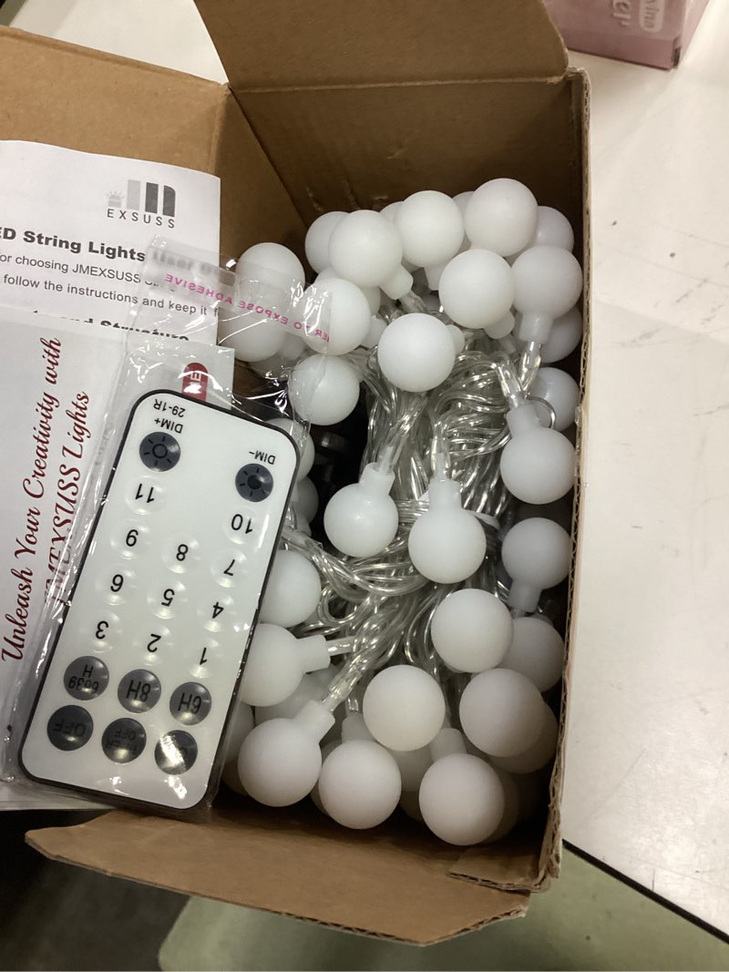 Condition photo showing Good Condition for jmexsuss globe string lights indoor, color changing christmas lights plug in, warm white & multicolor string light with remote for bedroom room tree party christmas decor warm white to multicolor 100 led plug