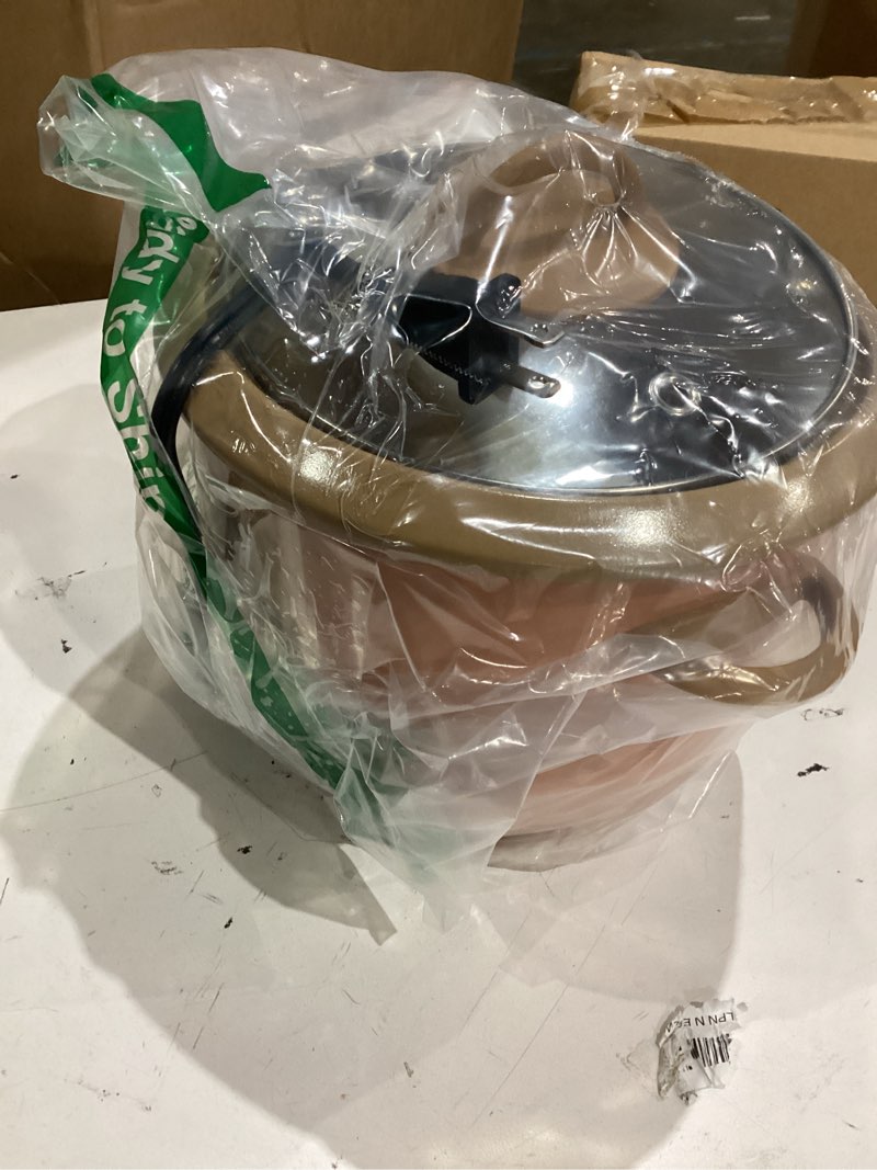 Condition photo showing As Is for aroma® 6-cup (cooked) one-touch pot style rice cooker with corecoat™ pfas-free nonstick ceramic surface (1.5 quarts) terracotta