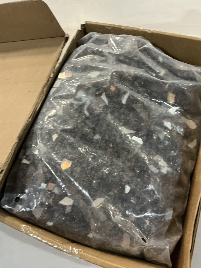 Condition photo showing New/Like New for gassaf 1/4 inch fire glass reflective tempered fireglass cut crushed fireglass for fire pit, fireplace, replaces existing gas logs & lava rocks (10 pound)(amber reflective) 1/4 inch, 10 lb amber luster