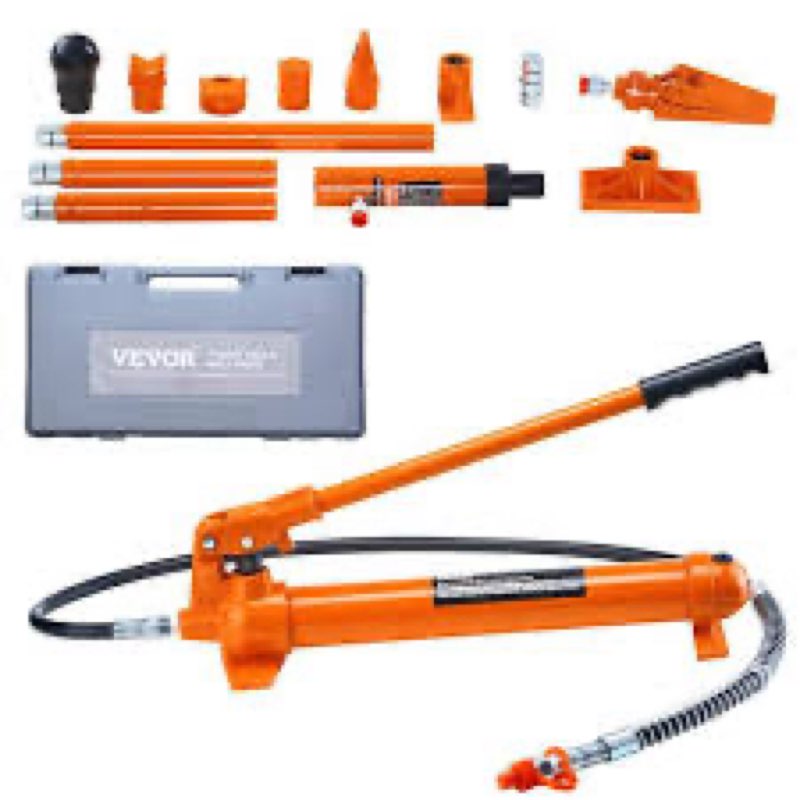 VEVOR Porta Power Kit, 10 Ton Load, Portable Hydraulic Jack with 4.6 ft Extended Oil Hose, Long Handle Design, Auto Body Frame Repair Kit with Portable Storage Case for Car Repair, Truck, Farm
