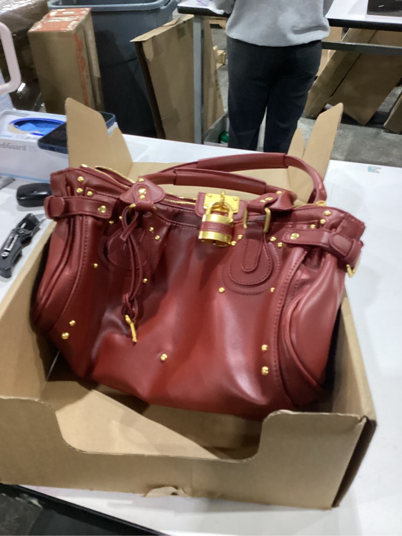 Condition photo showing As Is for Leather Bags for Women Stylish Shoulder Bag Handbags Chic Purses Crossbody Satchel for Travel Work Army Green