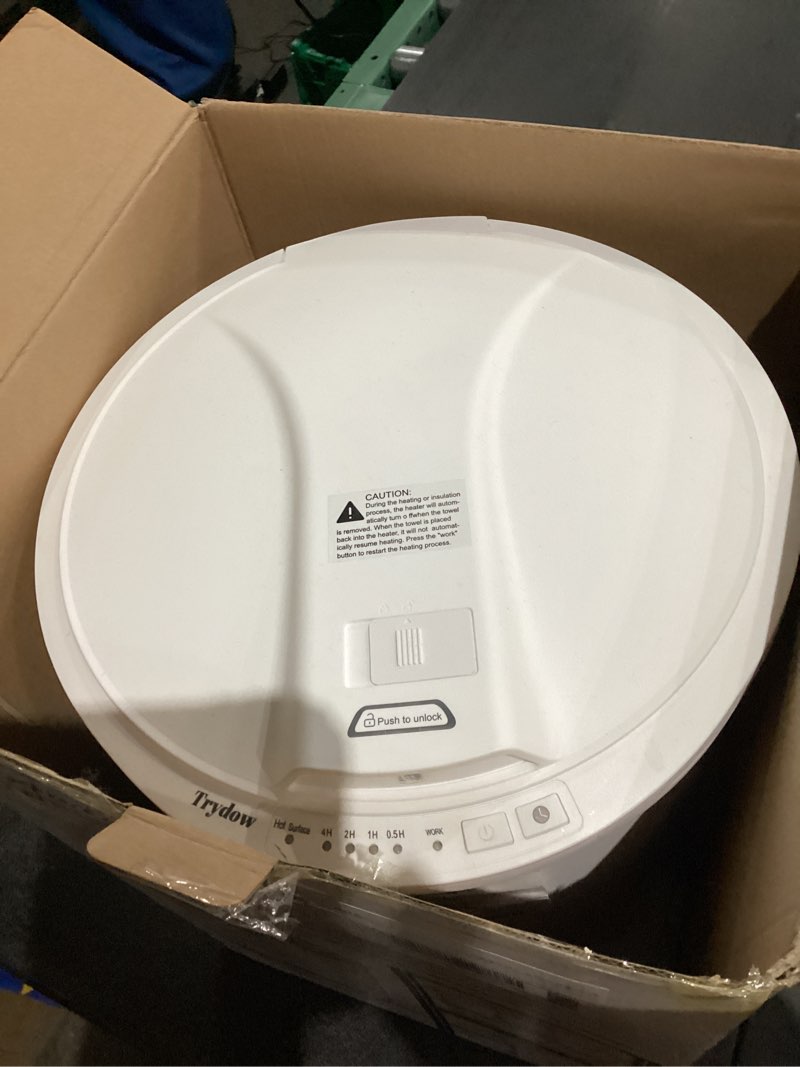 Condition photo showing Good Condition for Ultra Large Capacity Towel Warmer Bucket, Rapid Heating with Timer, One-Button Control, Safety Lock, Perfect for Home and Spa White