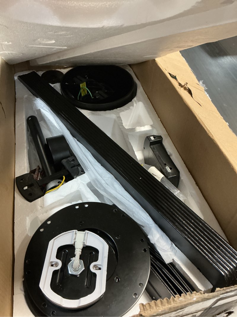 Condition photo showing As Is for (Similar)72 inch Ceiling Fans with Lights,Large Ceiling Fan with Light and Remote Control, Dimmable, 3CCT, Quiet, Black Modern Ceiling fan For Living Room, Bedroom, Kitchen, Patio, Farmhouse, Indoor/Outdoor Black 72 Inch