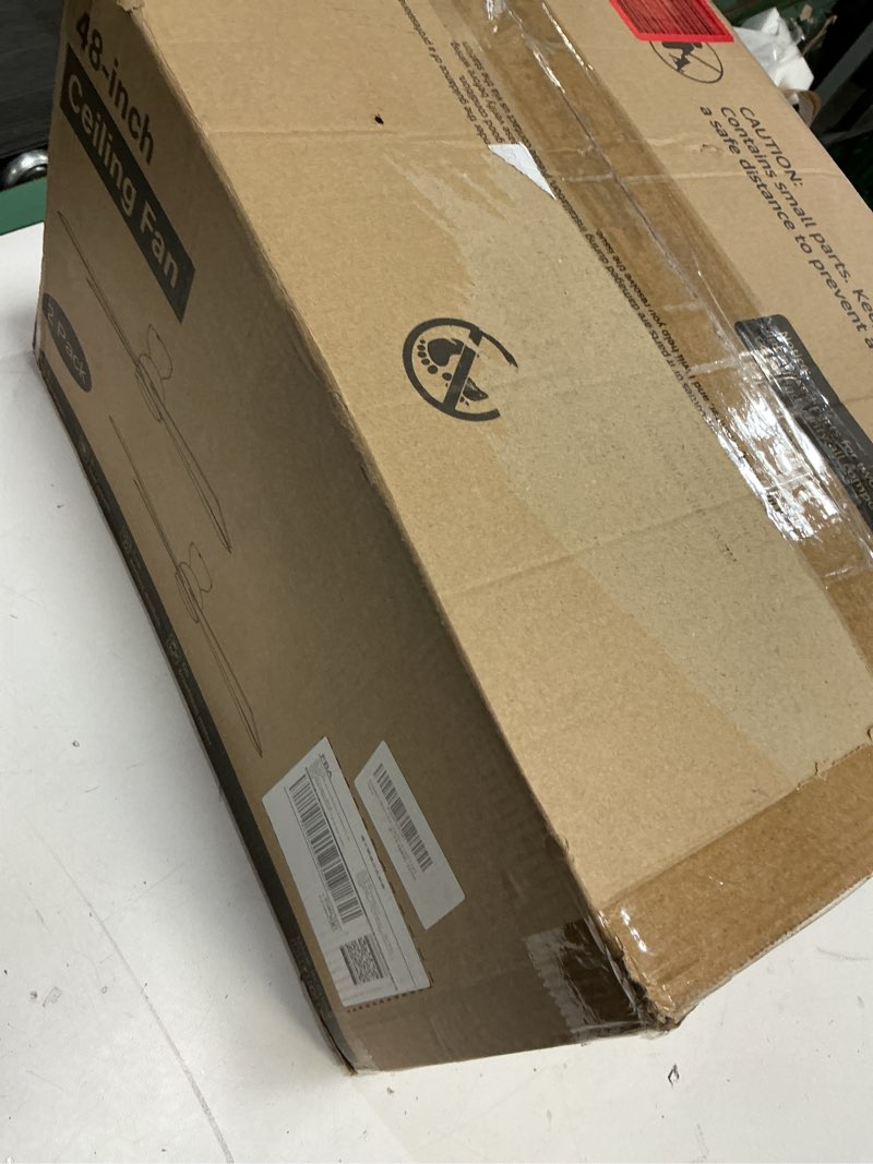 Condition photo showing Good Condition for 2 Pack 48 Inch Low Profile Ceiling Fan no Light, Black Ceiling Fan without lights, 6-Speeds, Quiet Reversible DC Motor, Indoor/Outdoor Ceiling Fans without Lights for Patio, Living Room, Bedroom 48 Inch Black 2