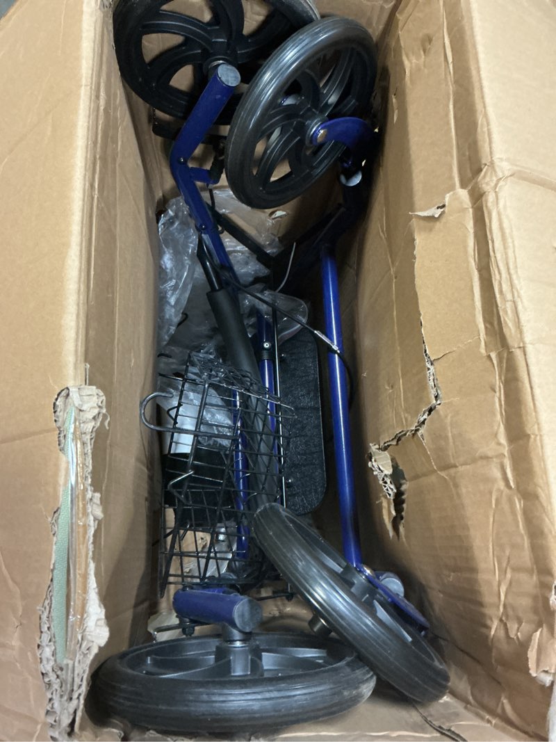 Condition photo showing Good Condition for Medline Steel Rollator Walker with Seat, Blue, 300 lb. Weight Capacity, 8” Wheels, Foldable, Adjustable Handles, For Seniors, For Mobility Impairment