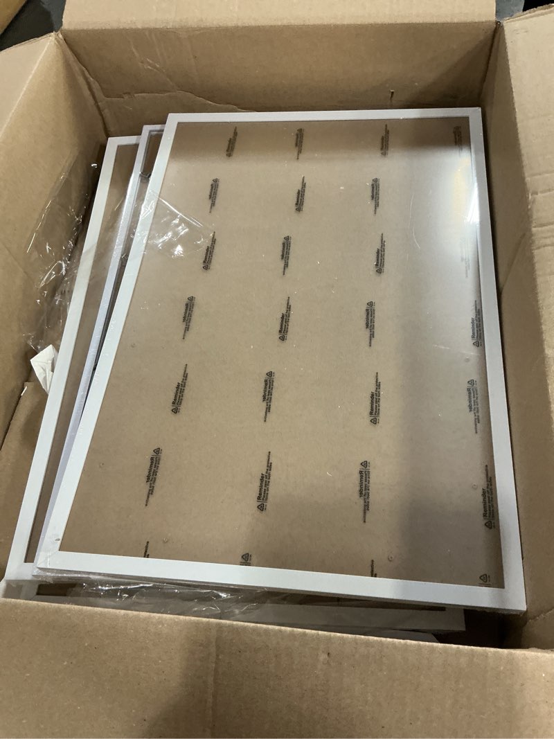 Condition photo showing As Is for 6 Sets 16x24 Picture Frame, Frames for 16 x 24 Canvas Collage Photo Poster Certificate Wall Gallery, High Transparent Horizontal Vertical White 16 by 24 Inches White 16x24