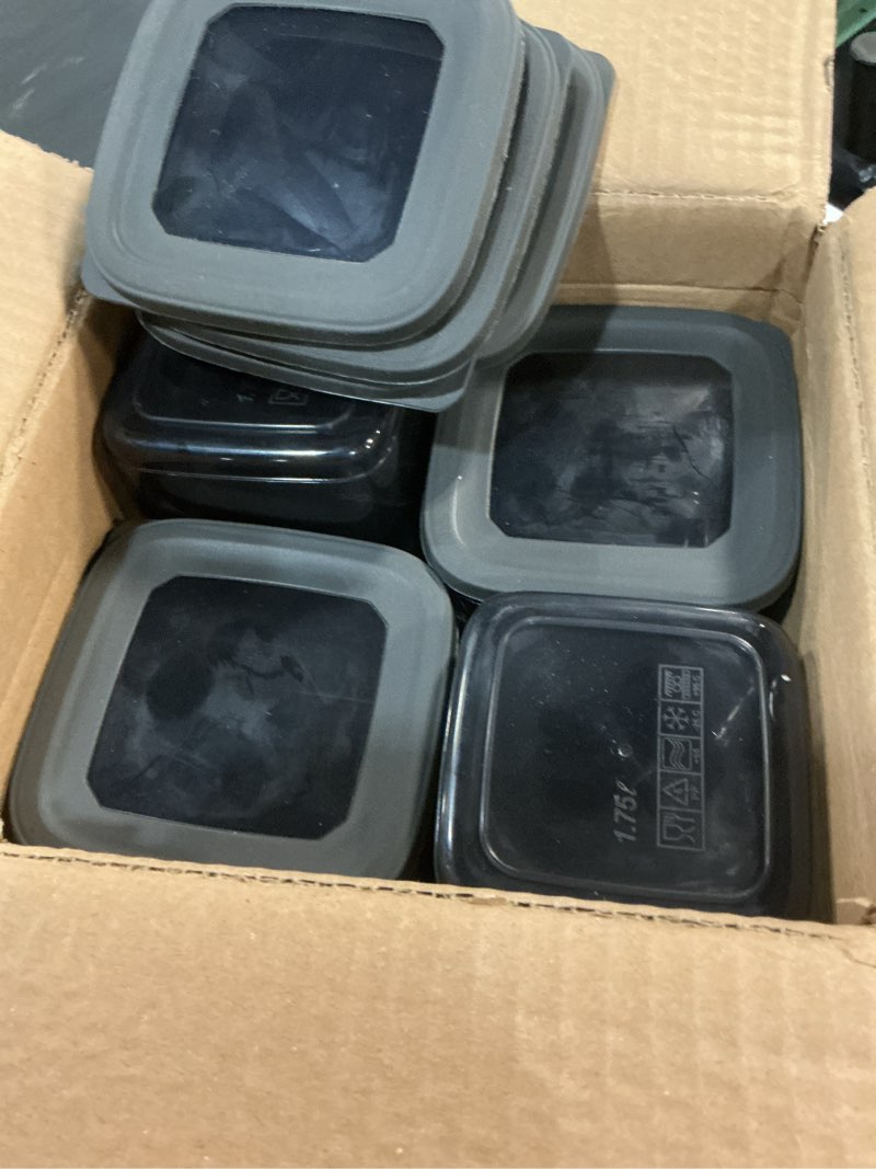 Condition photo showing Good Condition for t&d home goods storage jars with lid, airtight, set of 12 storage containers, bpa-free, storage container for cereal, flour, kitchen, practical organiser kitchen, (12, 3 square diff size) 12 3 square diff size