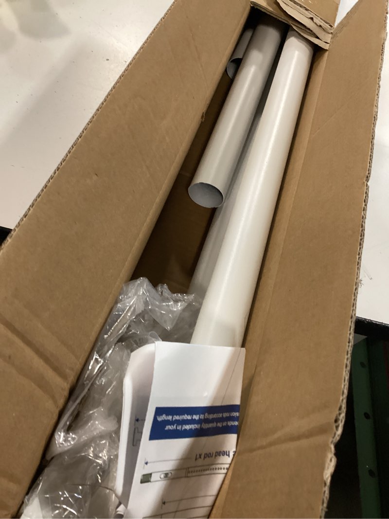 Condition photo showing As Is for White Tension Curtain Rods for Windows 40-146 Inches Heavy Duty Tension Rod Adjustable Curtain Rods No Drilling for Bathroom Living Room Outdoor Patio Hold Up Blackout Curtains and Non Slip 40-146in White-1 Pack