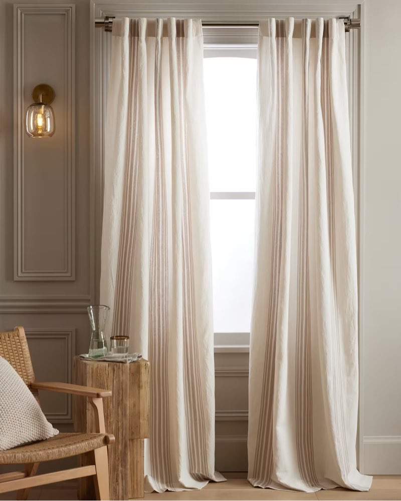 Organic Brushed Cotton Duvet Cover ivory/natural costal stripes 48x96 