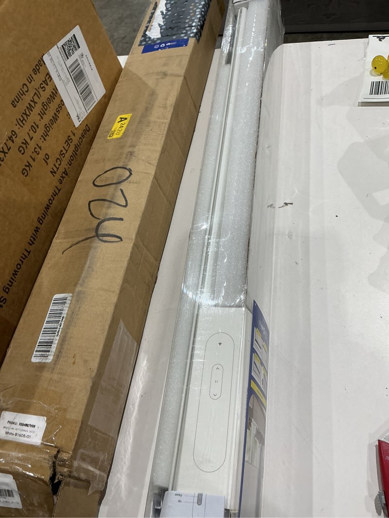 Condition photo showing As Is for motorized blinds no drill automatic blinds for windows cordless roller shades electric blinds with remote control smart blinds (white, 28.5 x 72) white 28.5"w x 72"h