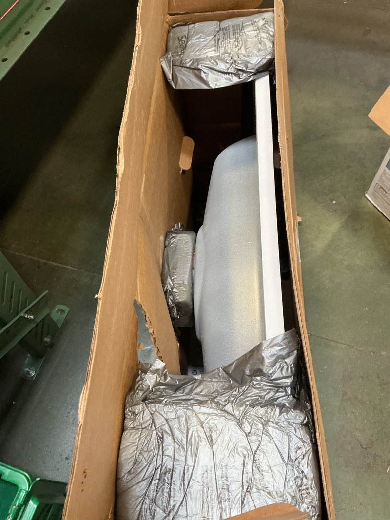 Condition photo showing Good Condition for Design House Vanity Top Sink, Cultured Marble, 3 Predrilled Centerset, 4 in Backsplash, Stain-Resistant, Easy-To-Clean, Solid White, 31 in W x 19 in D x 10.6 in H, 586198 Solid White 31 in. W x 19 in. D Single Bowl