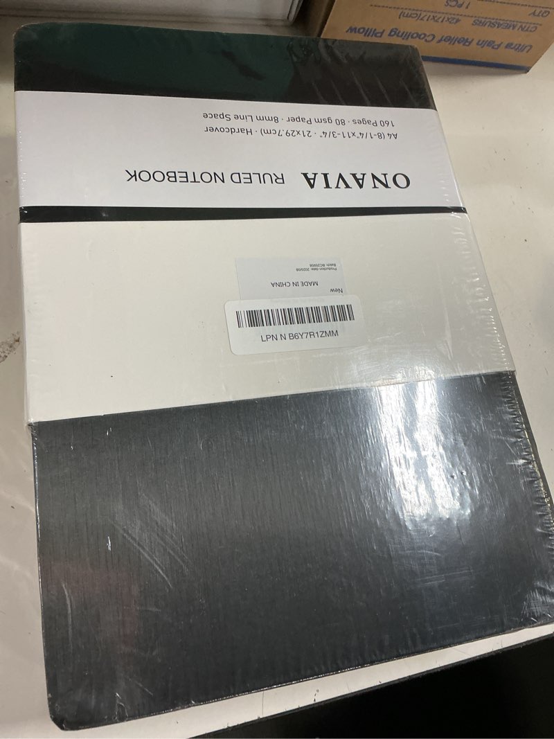 Condition photo showing New/Like New for onavia a4 notebook hardcover, 8.5\" x 11\" college ruled journal notebook, lay flat 160 pages (80 sheets) lined notebook for school notes, note taking, black black 6 pack