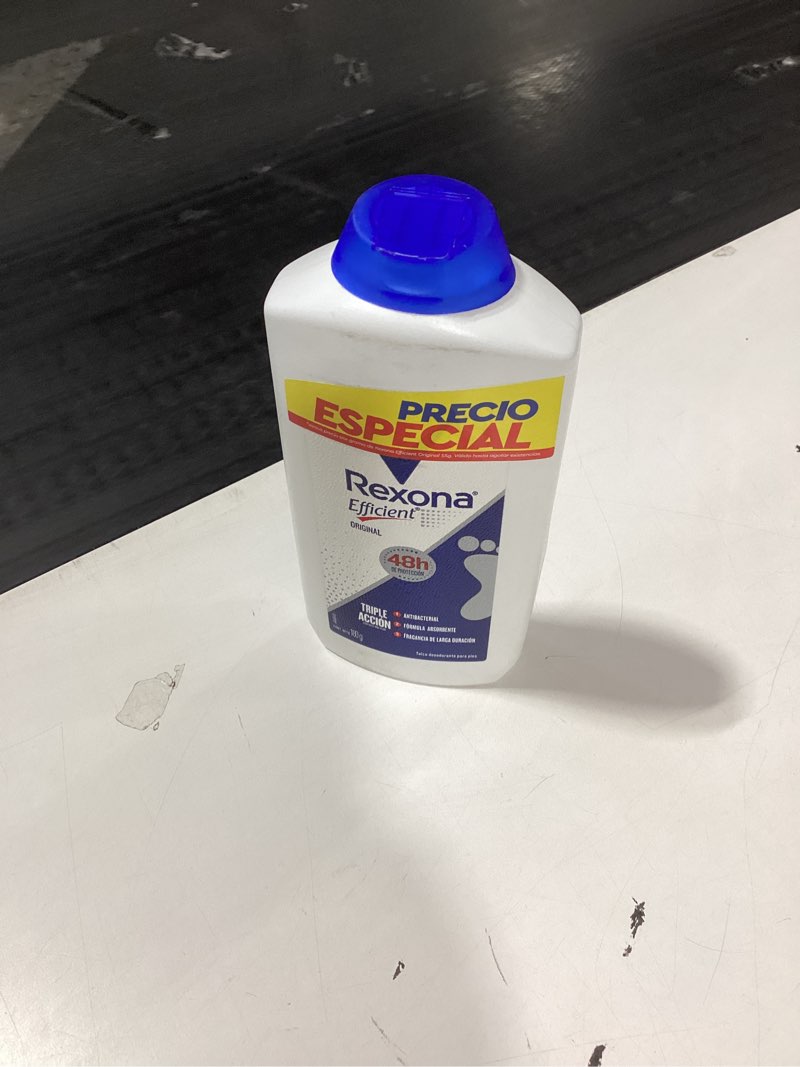 Condition photo showing As Is for rexona efficient fresh foot powder, 180 grams