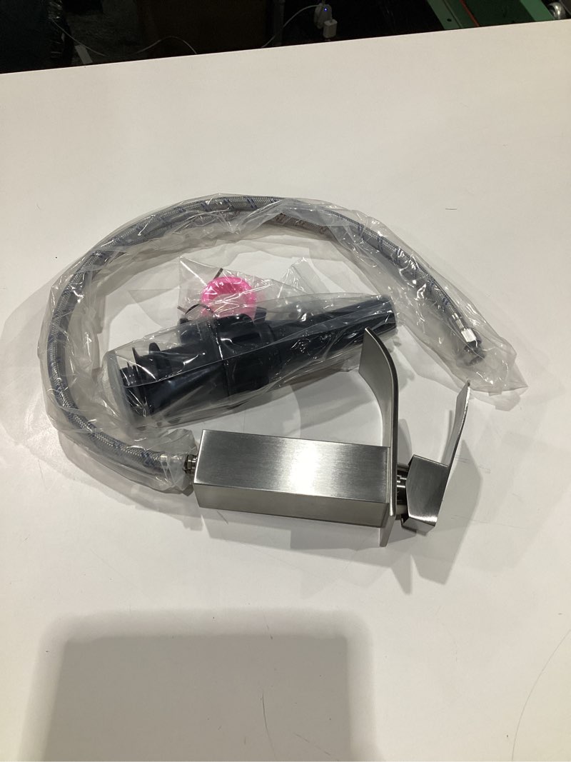 Condition photo showing Good Condition for Bathroom Faucet Brushed Nickel Modern Waterfall Bathroom Sink Faucet with Single Handle Suitable for 1 or 3 Holes,Supply Deck Plate and Hose Brushed Nickel Short