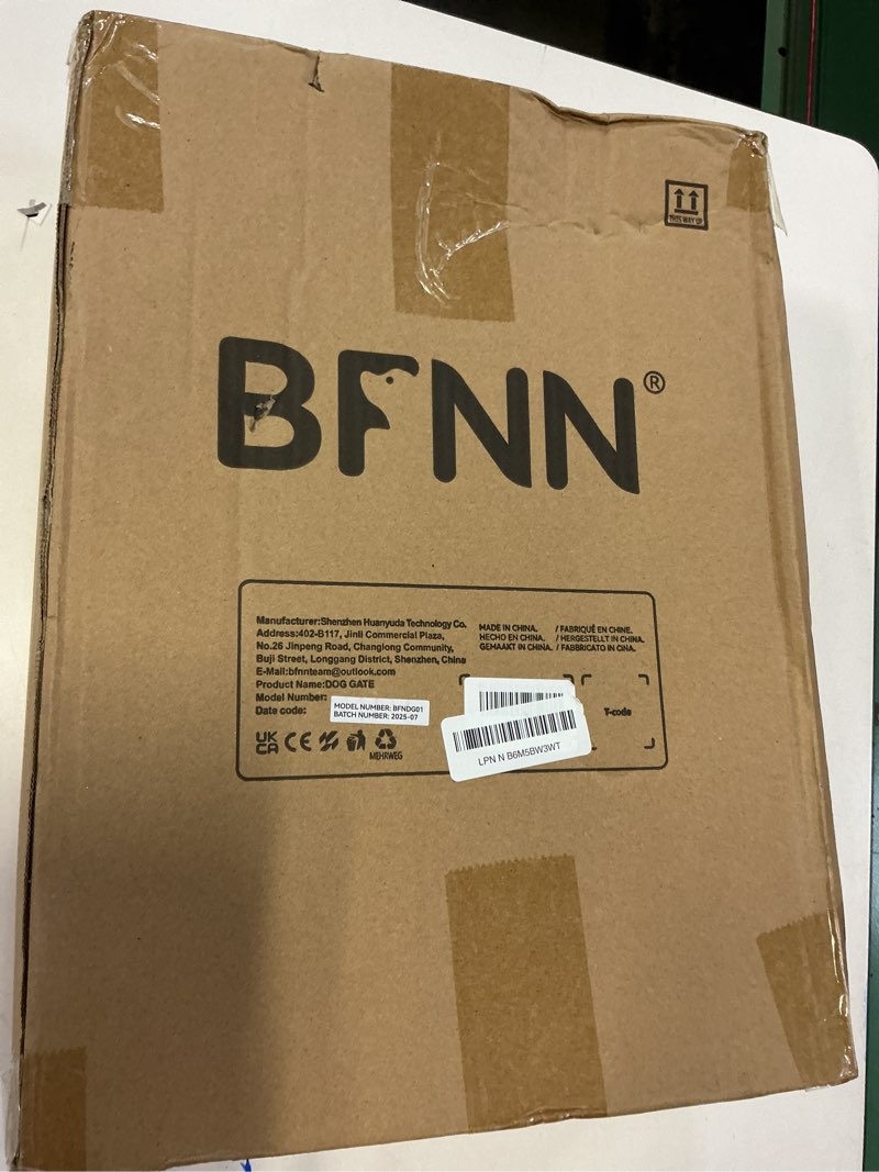 Condition photo showing New/Like New for Free Standing Foldable Dog Gate, 16.5" High Step-Over Metal Short Pet Gate, Up to 72" Wide Puppy Fence for Stairs and Doorways, Indoor & Outdoor Use, No Drilling and No Assembly, White White Up to 72" W, 16.5" H