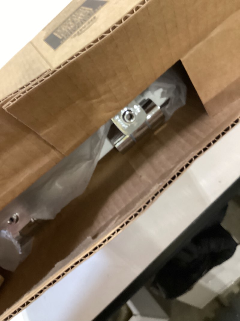 Condition photo showing Good Condition for Mayfair Bennett Toilet Seat with Chrome Hinges, Slow Close Wood Seat, Secure Metal Hinges, Easy Install, Made in USA, Round, White Round Chrome