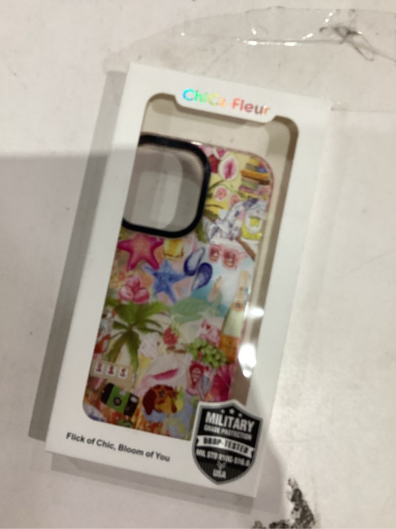 Condition photo showing New/Like New for ChiCsFleur for iPhone 13 Pro Case, TPU Phone case with Camera Protection for Women Girls Teens - Colorful Tropical Coastal Collage Design Palm Colorful Hibiscus Disco Dog Starfish Lemon Y2K Aesthetic StarfishCollage iPhone 13 Pro