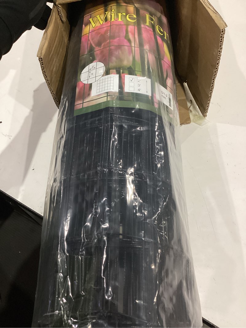 Condition photo showing Good Condition for black pvc coated welded wire fence 36 inch x 50 foot, 2 inch x 3 inch 16ga, garden border fencing roll vinyl coating metal wire mesh for yard vegetable plant protection poultry netting 2''x3'' 16ga 36''x50' black