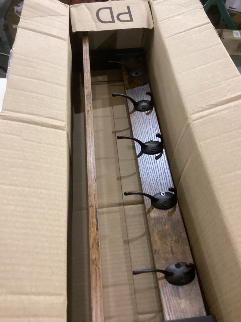 Condition photo showing Good Condition for ROOREVO Coat Rack Wall Mount - 24 Inch with 6 Coat Hooks, Wall hat Hanger, Coat Racks, Walnut, Pack of 2