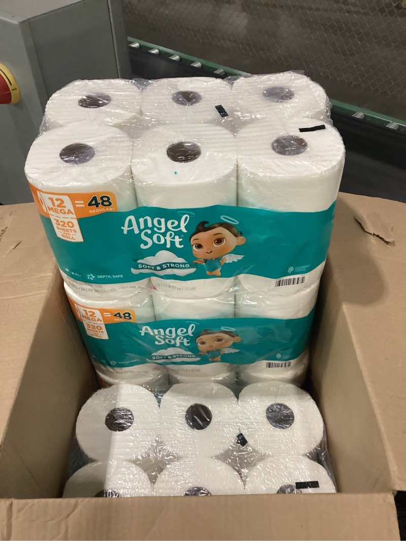 Condition photo showing New/Like New for Angel Soft Toilet Paper, 48 Mega Rolls = 192 Regular Rolls, Soft and Strong Toilet Tissue Mega 320 Sheet (Pack of 48)
