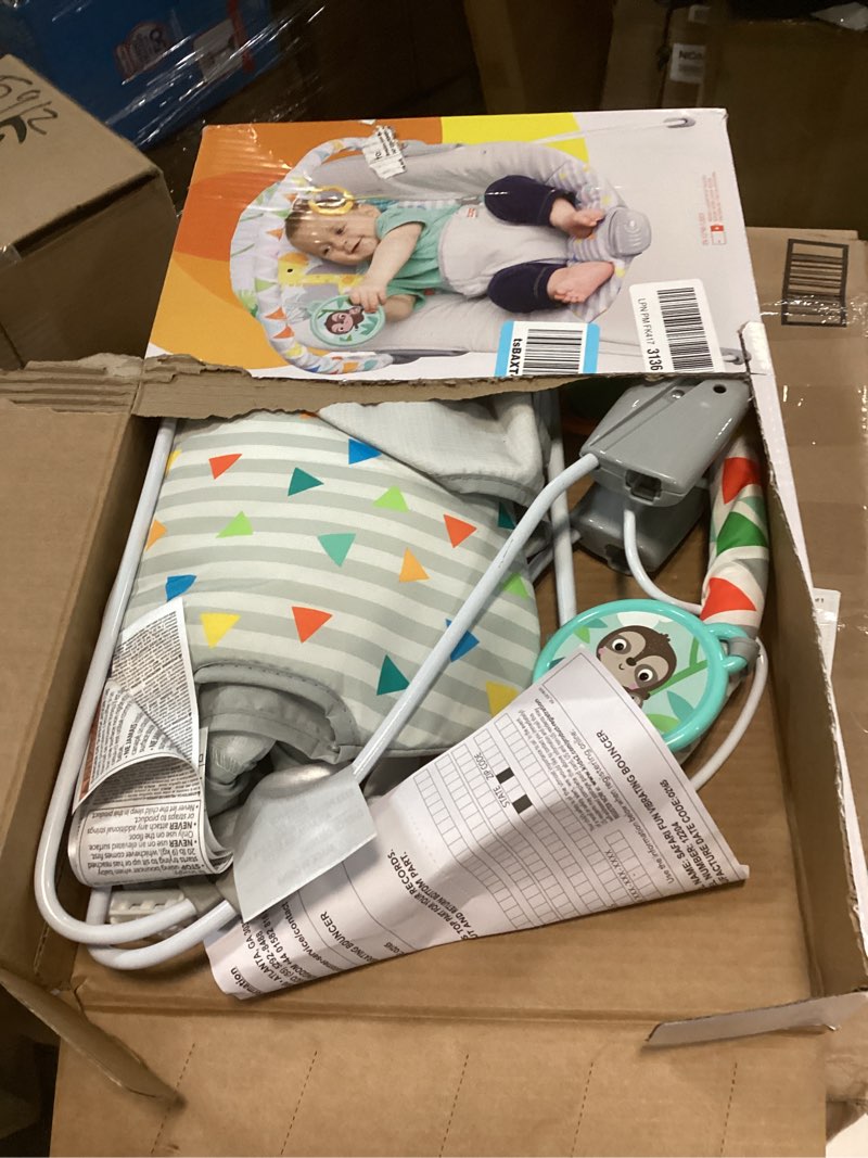Condition photo showing Good Condition for Bright Starts Baby Bouncer Soothing Vibrations Infant Seat - Removable -Toy Bar, Nonslip Feet, 0-6 Months Up to 20 lbs (Safari Fun)