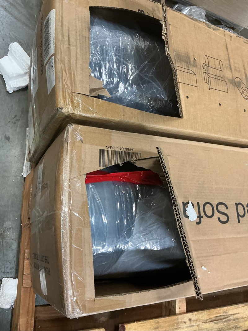 Condition photo showing Good Condition for (Incomplete) (pick up 2 box) Novilla 141\" Modular Sectional Sofa, Modern Cloud Sectional Couch with Smarts Coil® Support, U-Shape Upholstered Boneless Couch for Living Room Apartments, No Assembly Required, Dark Gray (6 Seater) Dark Gray 6 Seater