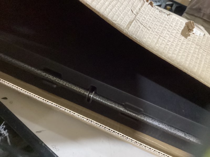 Condition photo showing As Is for 6ft Heavy Duty Portable Folding Table - Plastic Dining Table Indoor/Outdoor Black Plastic Table for Parties, BBQs, and Camping 6FT Black