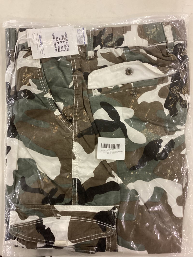 DGWZ Mens Cargo Shorts Elastic Waist Zipper Pocket Stretch Cotton Hiking Casual Camo