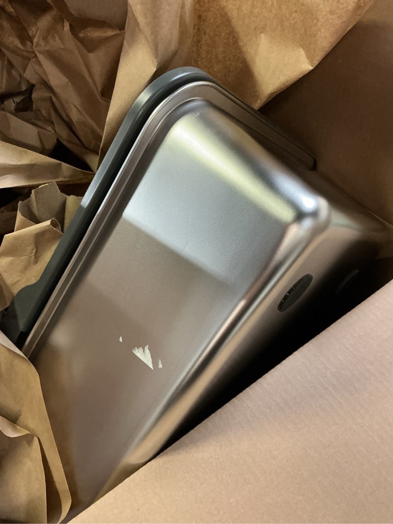 Condition photo showing New/Like New for Enclosed Stainless Steel Cat Litter Box with Lid, XL Extra Large Litter Box for Big Cats, Metal Litter Pan High Sided, Never Absorbs Odors, Anti-Urine Leakage, Easy Cleaning, Include Scoop B--Dark Gray