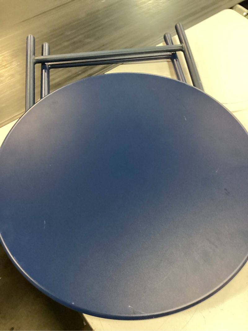 Condition photo showing New/Like New for metal round open weave accent patio end table navy - threshold™