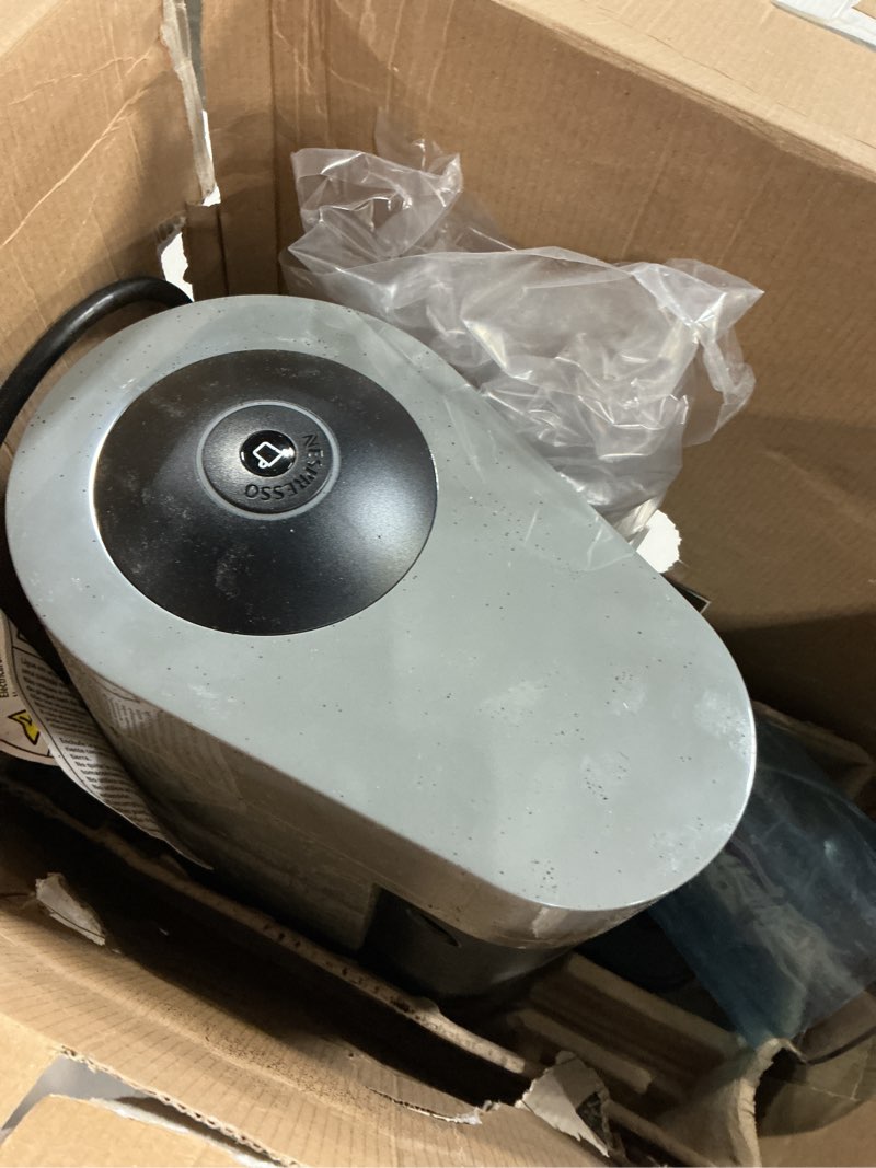 Condition photo showing As Is for de'longhi nespresso vertuo plus coffee and espresso maker by de'longhi, grey machine only gray