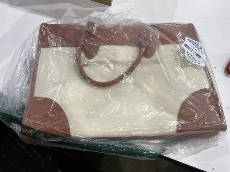 Condition photo showing Good Condition for lovevook laptop bag for women 15.6 lnch,waterproof laptops tote bags for womens,professional work bags for women with cup holder,large laptop purse computer briefcase office teacher clutch bag,2 pcs 15.6 inch beige - yellowish brown