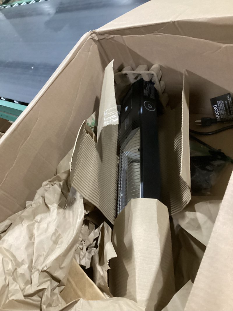 Condition photo showing As Is for Wall-Mounted Electric Patio Heater, 34" 1500W Infrared Heater With Motion Sensor, IPX5 Waterproof, 9 Heat Level & 9H Timer, Indoor & Outdoor Heaters for Patio, Backyard, Garage, and Decks Wall Mount - Dark Black