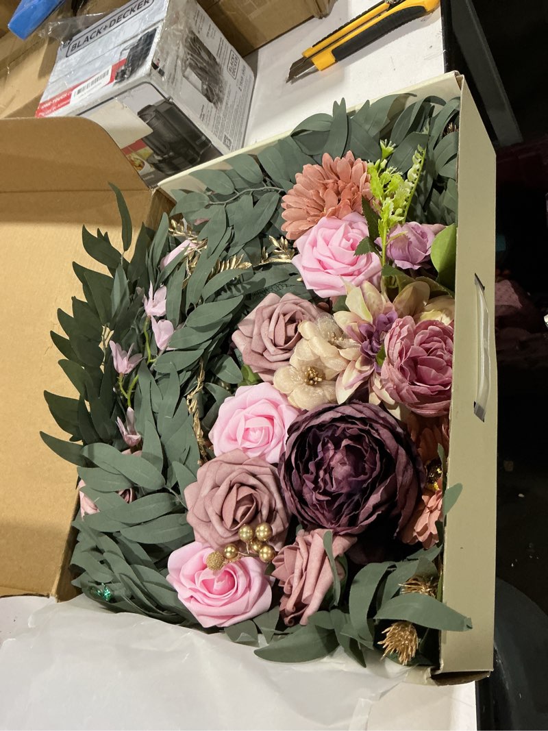 Condition photo showing Good Condition for Wedding Arch Flowers, Artificial Flowers for Decoration, Large Flower Swag for Boho Styles Wedding Ceremony Floral Decor - Pack of 2 Dusty&blush