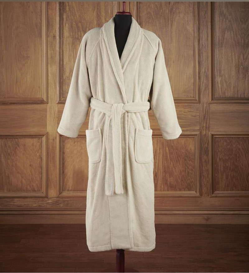 The Hammacher Schlemmer Genuine Turkish Cotton Luxury Bathrobe (Gray)