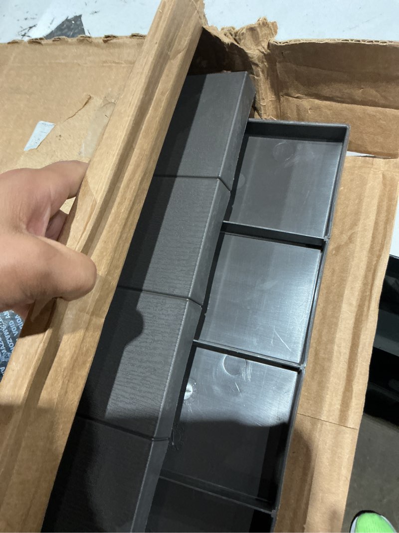 Condition photo showing Good Condition for pontiac trail board & batten shutters | 11"x31" - cornerstone gray | decorative exterior window vinyl shutters | includes 2 shutters (1 pair) & mounting
