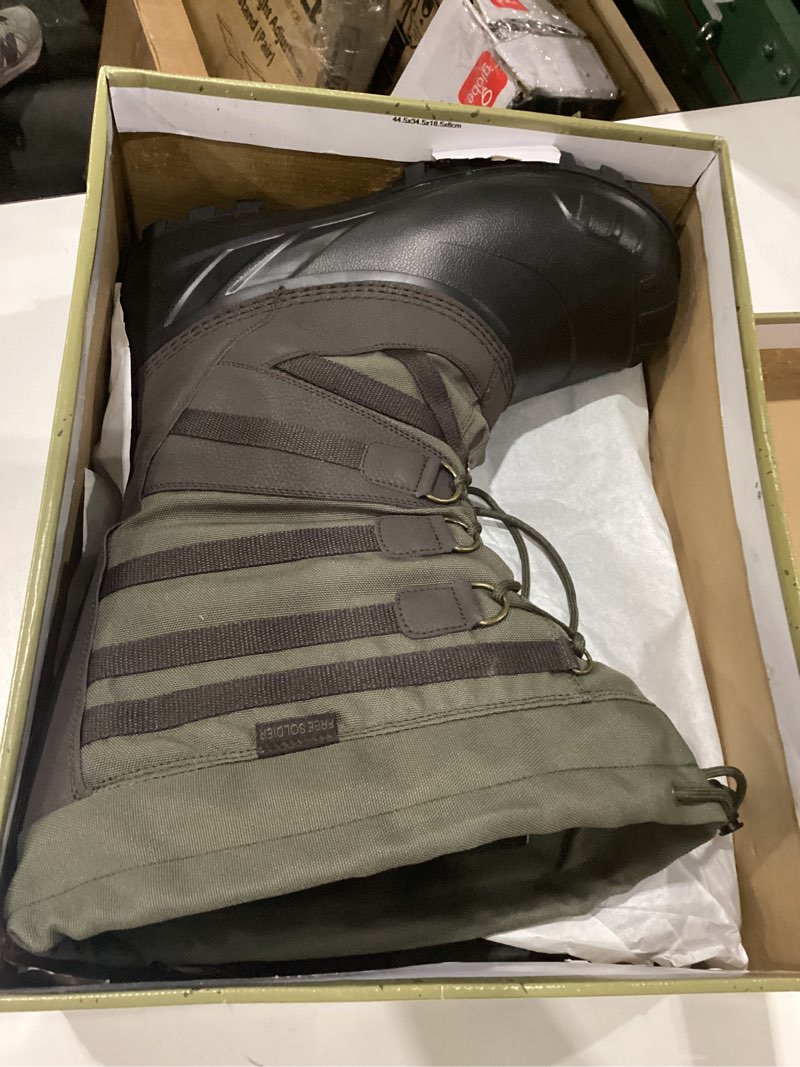 Condition photo showing Good Condition for GREEN SIMILAR TO FREE SOLDIER Mens Snow Boots Insulated Waterproof Hiking Winter Shoes Nonslip Outdoor Ankle Cold Weather Boots with Warm Inner 12