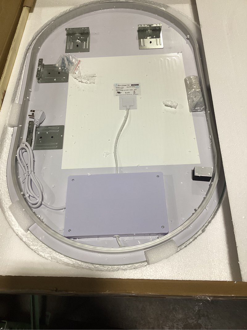 Condition photo showing Good Condition for Niccy Oval LED Bathroom Vanity Mirror, 36x22inch Frameless Backlit Mirror with Light, Smart Anti-Fog Waterproof Mirror with Memory Function Dimmable Lighted Mirror Back Lit 36"L x 22"W