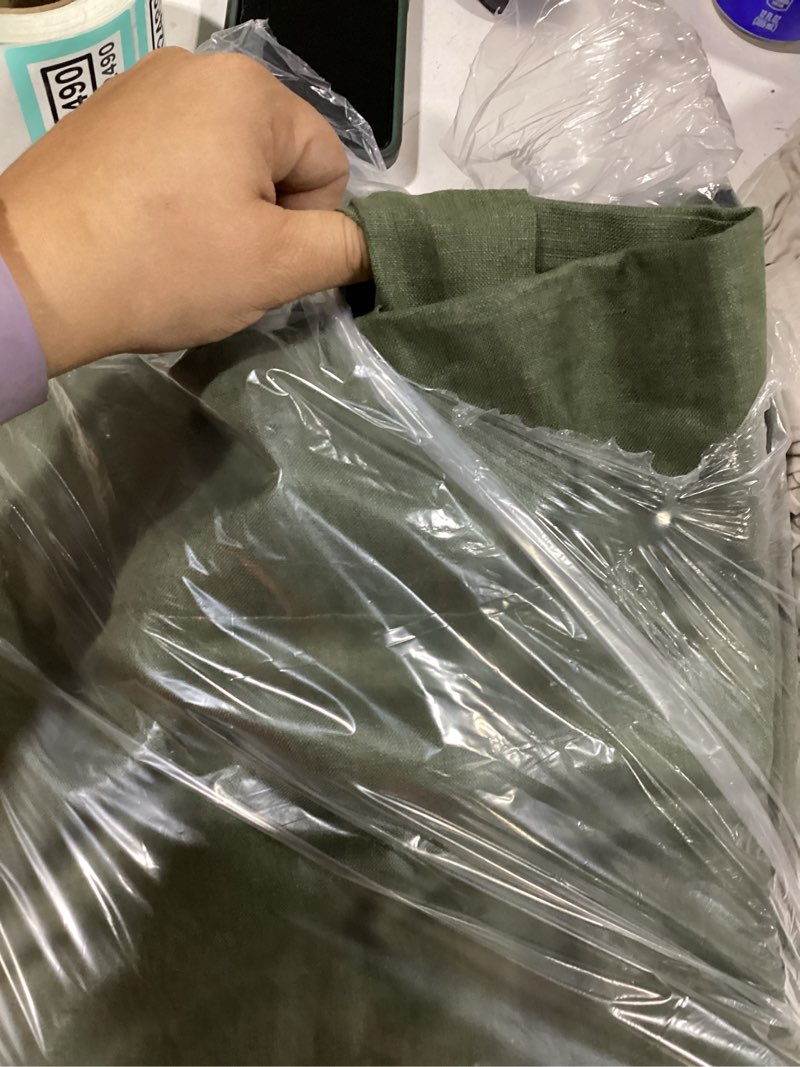Condition photo showing Good Condition for olive green curtains unknow size quince 