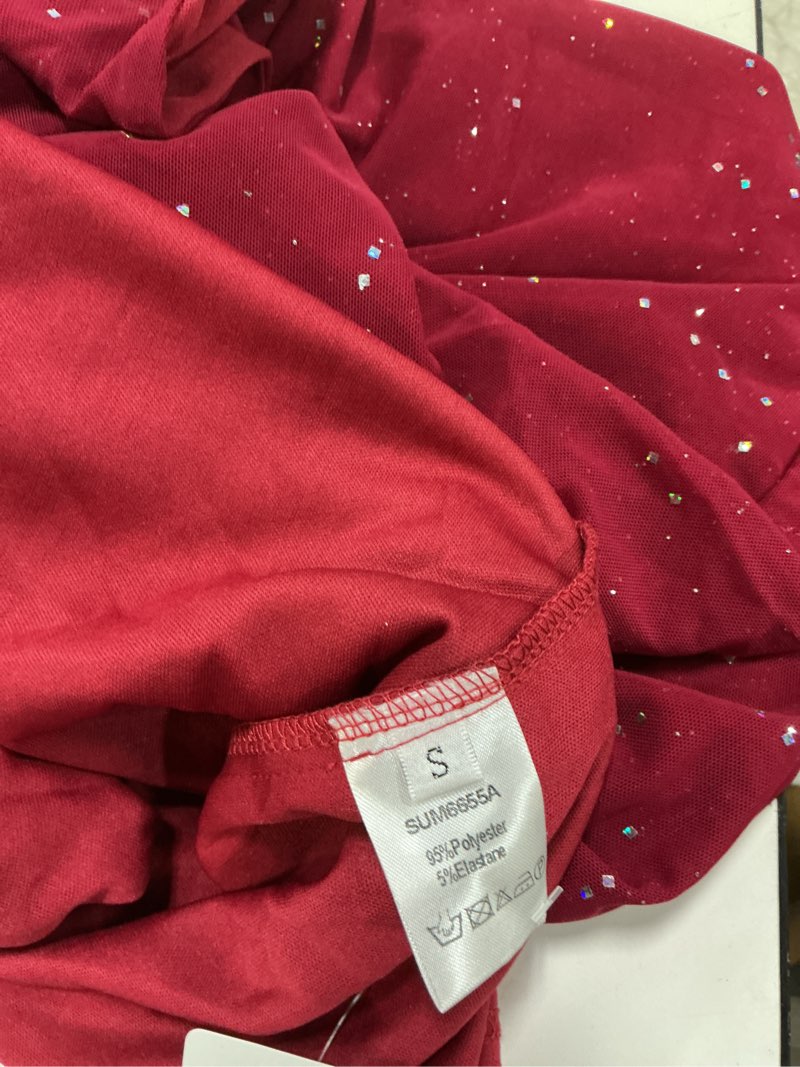 Condition photo showing New/Like New for KUTUMAI Women Sexy Sequin Bodycon Maxi Dress V Neck Split Back Formal Evening Cocktail Party Long Dresses Small Wine