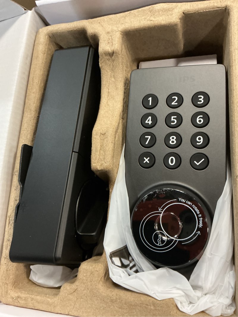 Condition photo showing Good Condition for philips wi-fi smart door lock deadbolt with handle set, keyless entry door lock for front door set, portable fingerprint door lock with app control, ip53 waterproof, auto lock, alexa voice control wi-fi+handle