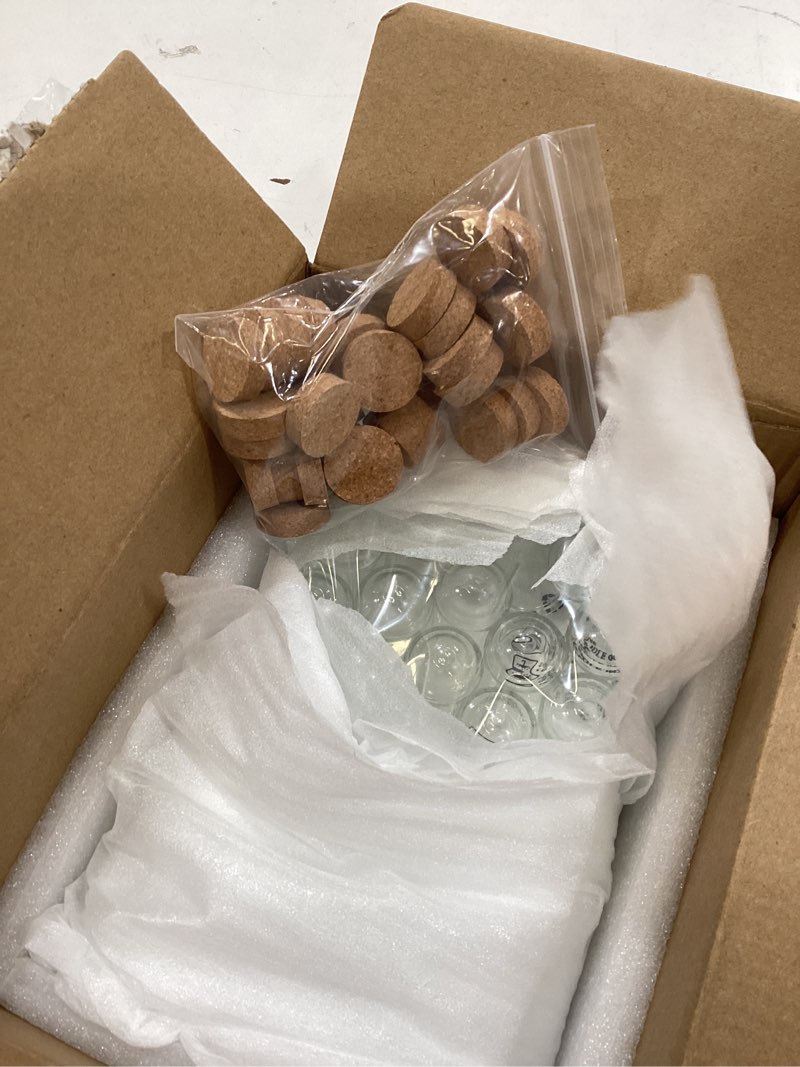 Condition photo showing Good Condition for benecreat 32pack 15ml glass jars decorative bottles with cork stoppers display dome glass display cloche for wedding party favors, arts, mother's day decorations