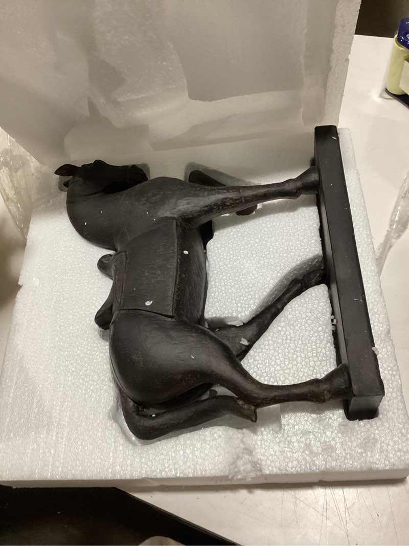 Condition photo showing Good Condition for Deco 79 Polystone Horse Decorative Sculpture Prancing Home Decor Statue, Accent Figurine 14" x 4" x 15", Brown Brown 14" x 4" x 15"