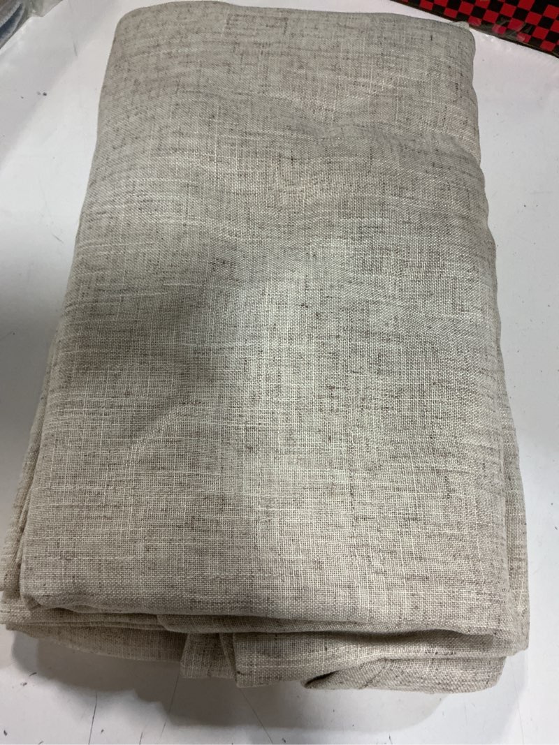 Condition photo showing Good Condition for pitalk flax linen curtains 92 inch length 2 panels for living room dining back tab pocket pinch pleated look window curtain drape rustic farmhouse decor beige sheer curtain for bedroom 52 x 92 long 52"w x 92"l (pack of 2) linen
